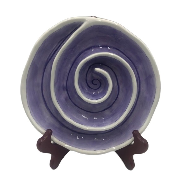 Department 56 Decorative Purple Swirl Plate Oven Dishwasher Safe - Picture 1 of 7